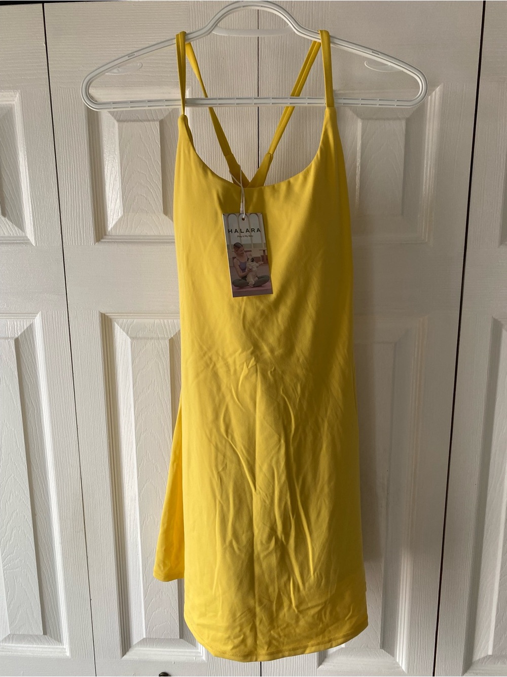 HALARA Sunny Yellow Strappy Tank Dress